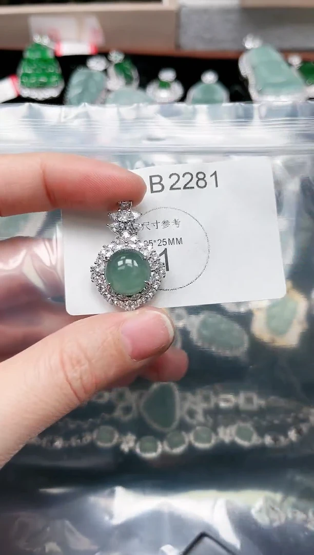 【闪购商品】翡翠颈饰未镶嵌赠皮绳2281