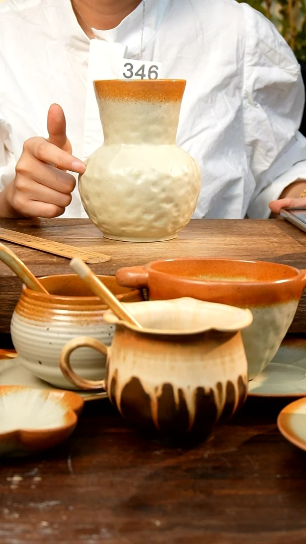 盘高颜值粗陶餐具限时抢购