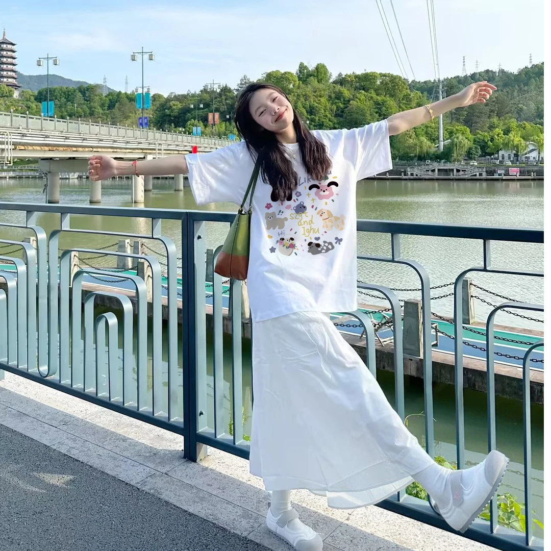 【帝韵】2025新款纯棉短袖T恤女内搭夏季宽松圆领独特漂亮小衫上衣