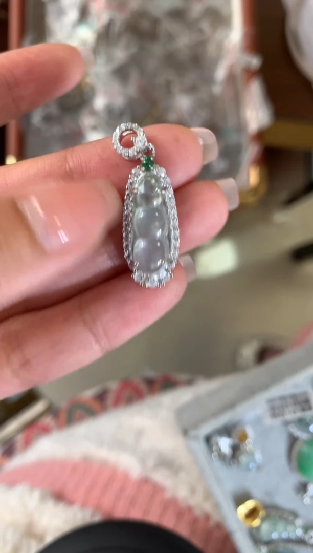 银S925镶嵌戒指翡翠吊坠