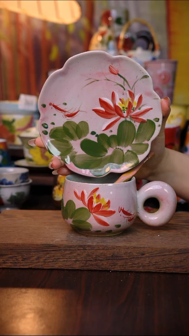 杯子陶泥垚手作 景德镇手工手绘陶瓷器物