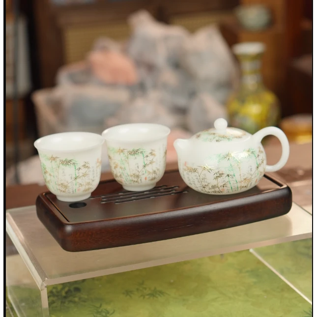 冰种白瓷泡功夫茶西施壶套装