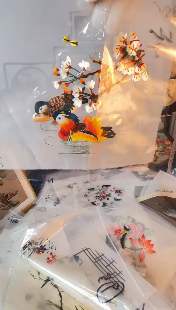 织绣纯手工苏绣双面绣绣布34