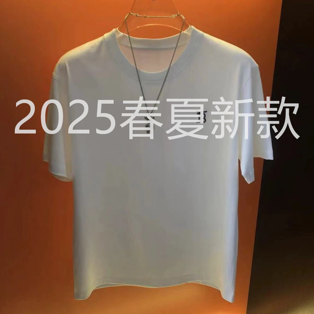 0319经典轻奢黑白小标刺绣设计师款高端男女T恤短袖
