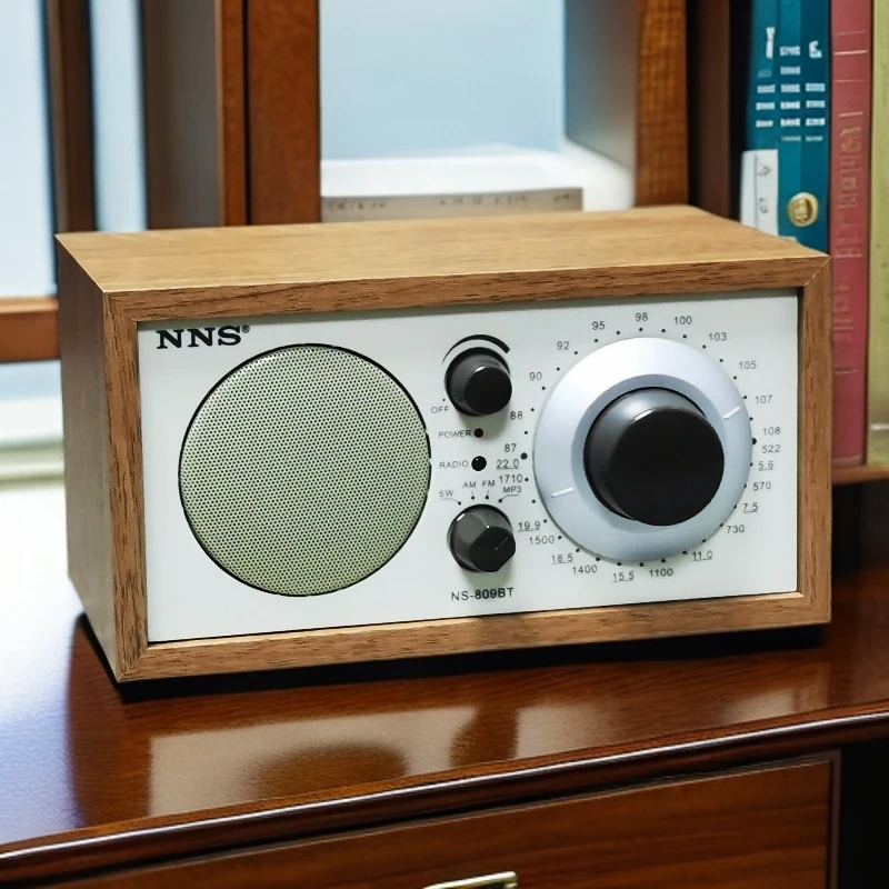 出日韩复古台式收音机老人调频中波短波充电蓝牙音箱插卡音响