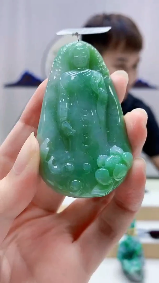 未镶嵌定制翡翠4868zm-毛货挂件观音71