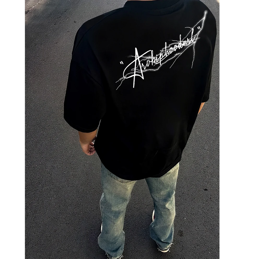 重磅美式街头潮牌短袖t恤男宽松潮流高街vibe男生半袖纯棉上衣