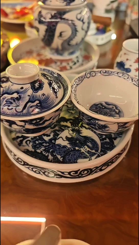 陶靠*的桃盖碗无包装不退换13