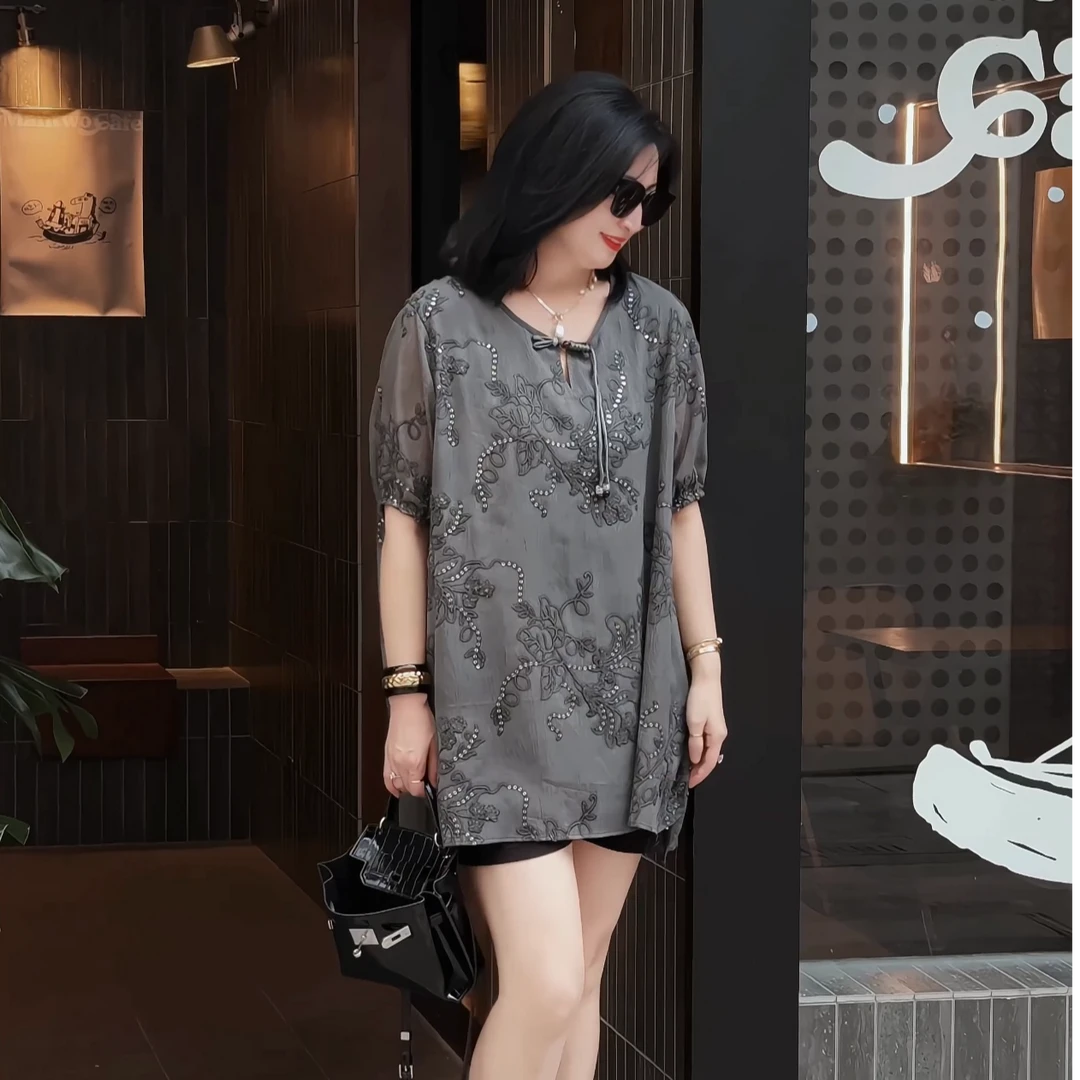 【娜姐夏季穿搭80002款】2025年巴瑟大码女装宽松显瘦百搭潮流衣裙