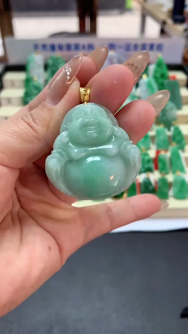 【闪购商品】翡翠吊坠(不含链)18K金镶嵌挂件