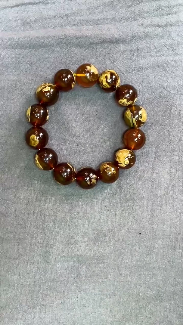 手串琥珀未镶嵌溶洞16mm+手串 多样性发其一