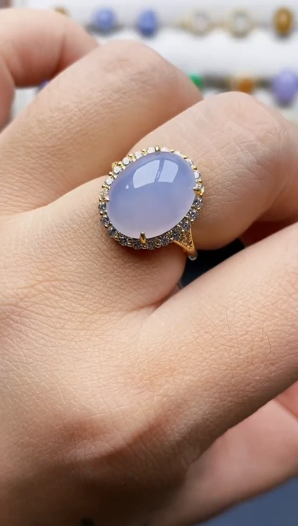 银S925镶嵌戒指翡翠0379