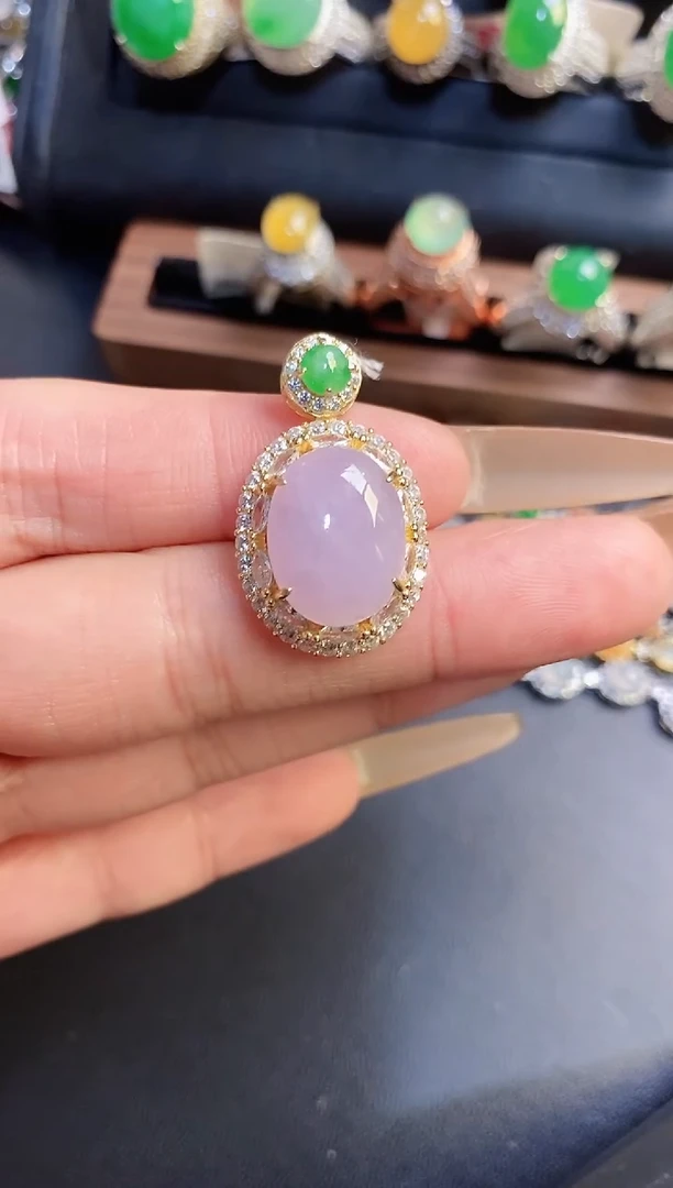 银S925镶嵌戒指翡翠天然