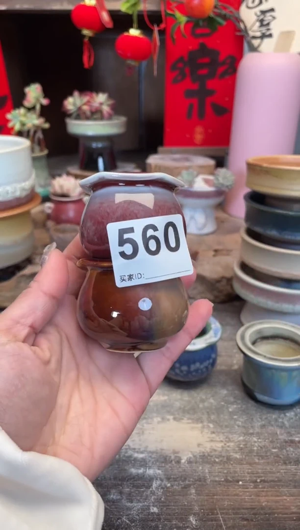 【闪购商品】摆件560微瑕知木小芳花盆