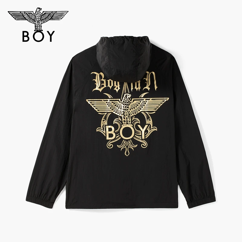 BOYLONDON25新款男女同款潮牌印花宽松休闲连帽外套夹克N23803