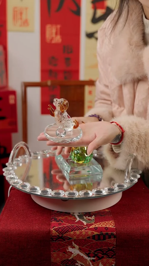 【闪购商品】琉璃拉丝棕底狗摆件