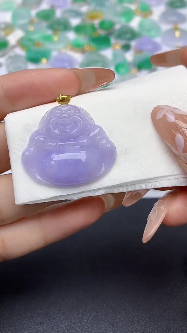 颈饰18K金镶嵌翡翠A货假一赔三支持复检百元上九元证书费自理