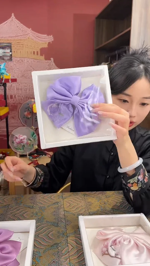 【闪购商品】刺绣苏绣桑蚕丝手工绣刺绣发圈