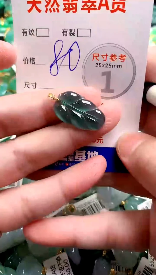 翡翠18K金镶嵌颈饰14007425