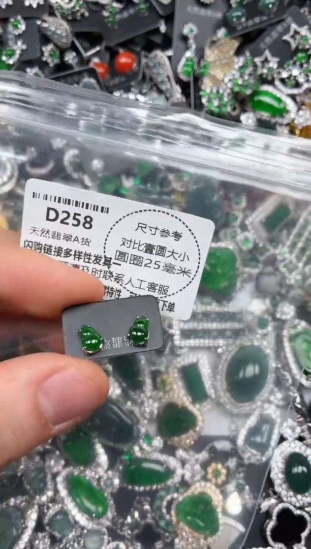颈饰未镶嵌翡翠D258耳钉