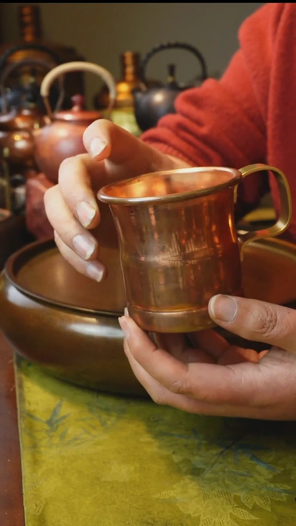 纯紫铜鸡尾酒杯【冲之雅器】