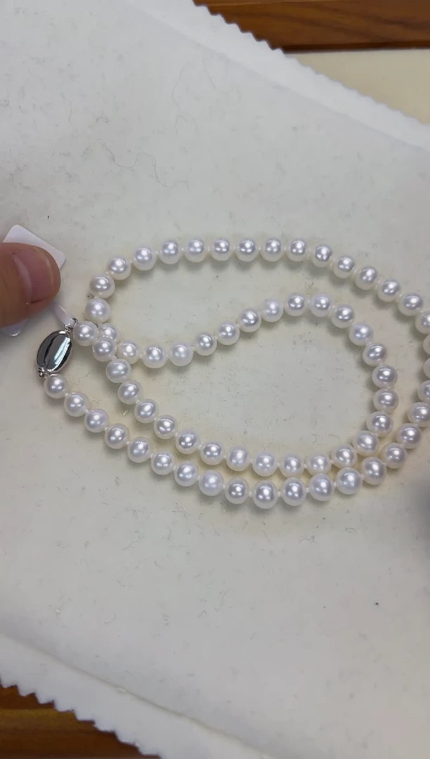颈饰银S925镶嵌淡水珍珠6-7mm无核