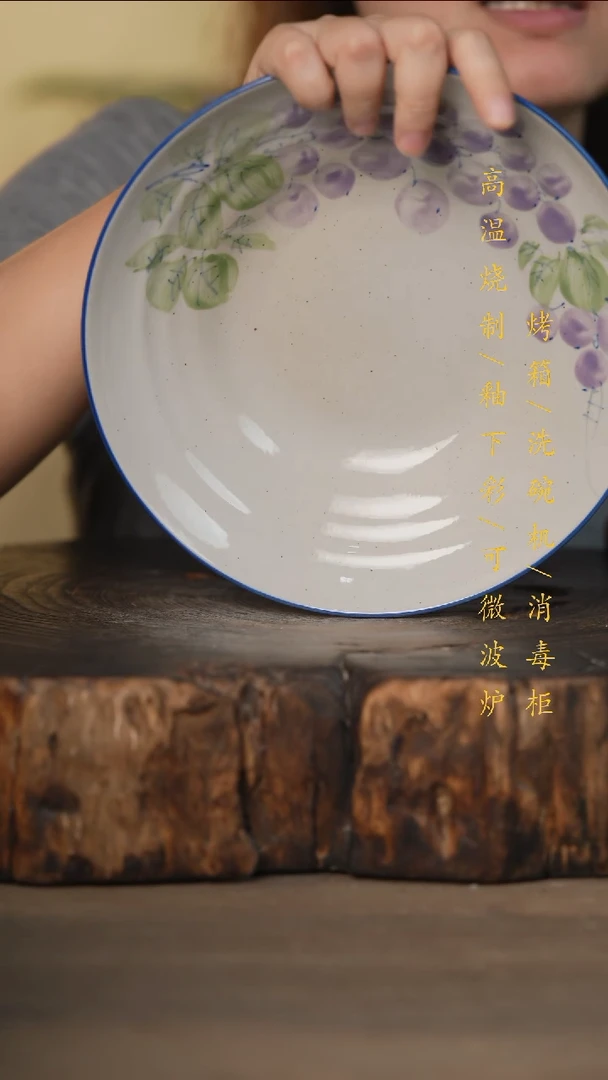 瓷片景德镇高温釉下彩可微波烤箱洗碗机