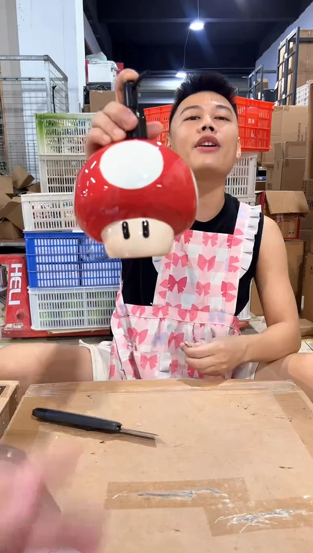 瓷片蘑菇按压瓶
