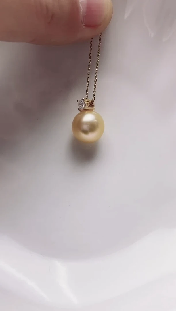 银S925镶嵌颈饰海水珍珠海水金珠吊坠