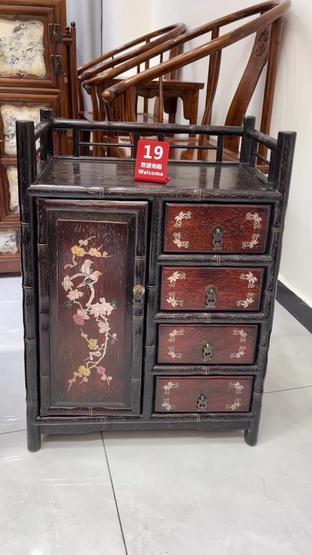 【闪购商品】贡木喜鹊登梅螺钿收纳柜