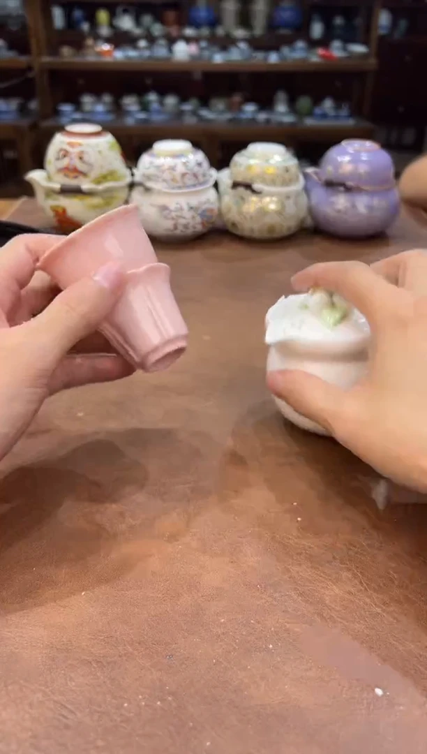 真的很便宜超好看会开片的旅行茶具
