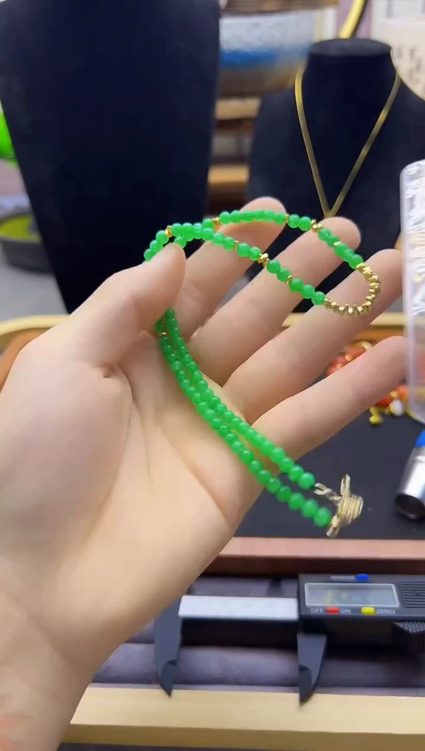 翡翠14K金镶嵌颈饰X114