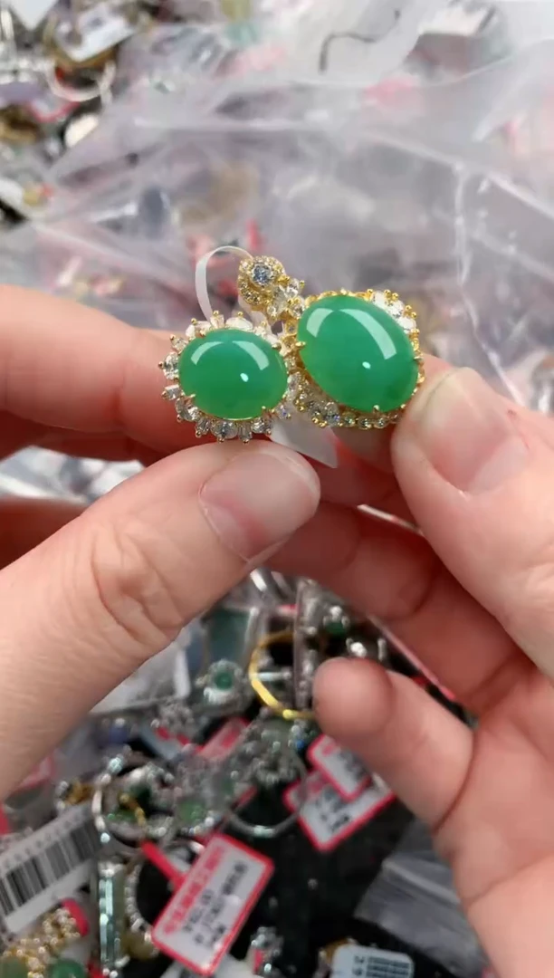 银S925镶嵌戒指翡翠222-----7