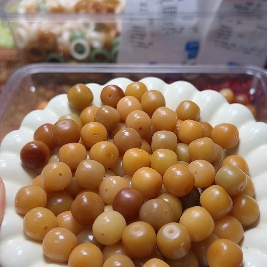 菩提根14mm干磨黄桶珠16颗
