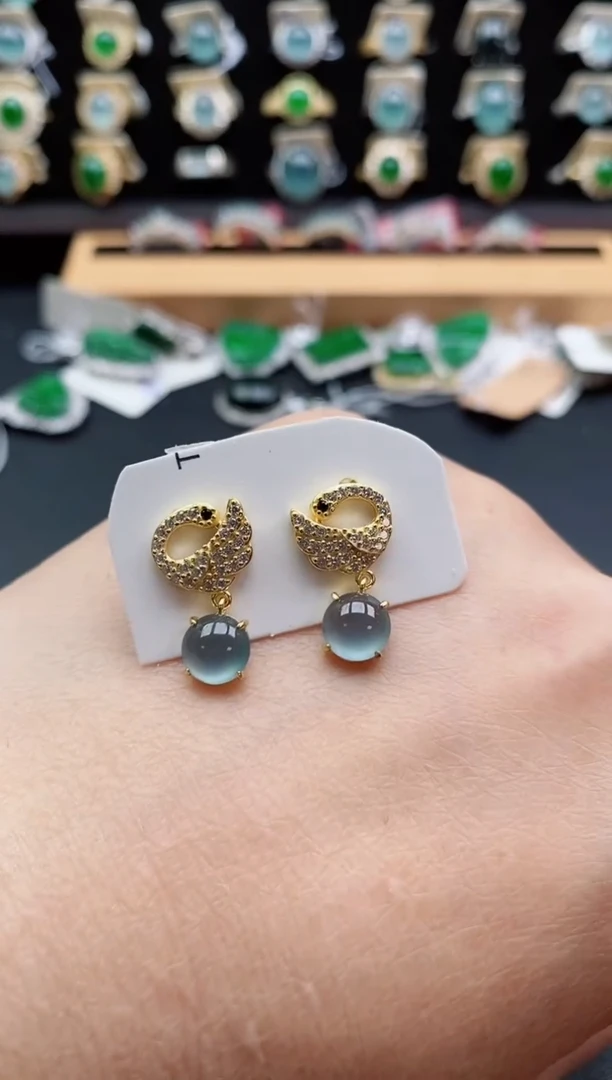 银S925镶嵌戒指翡翠1