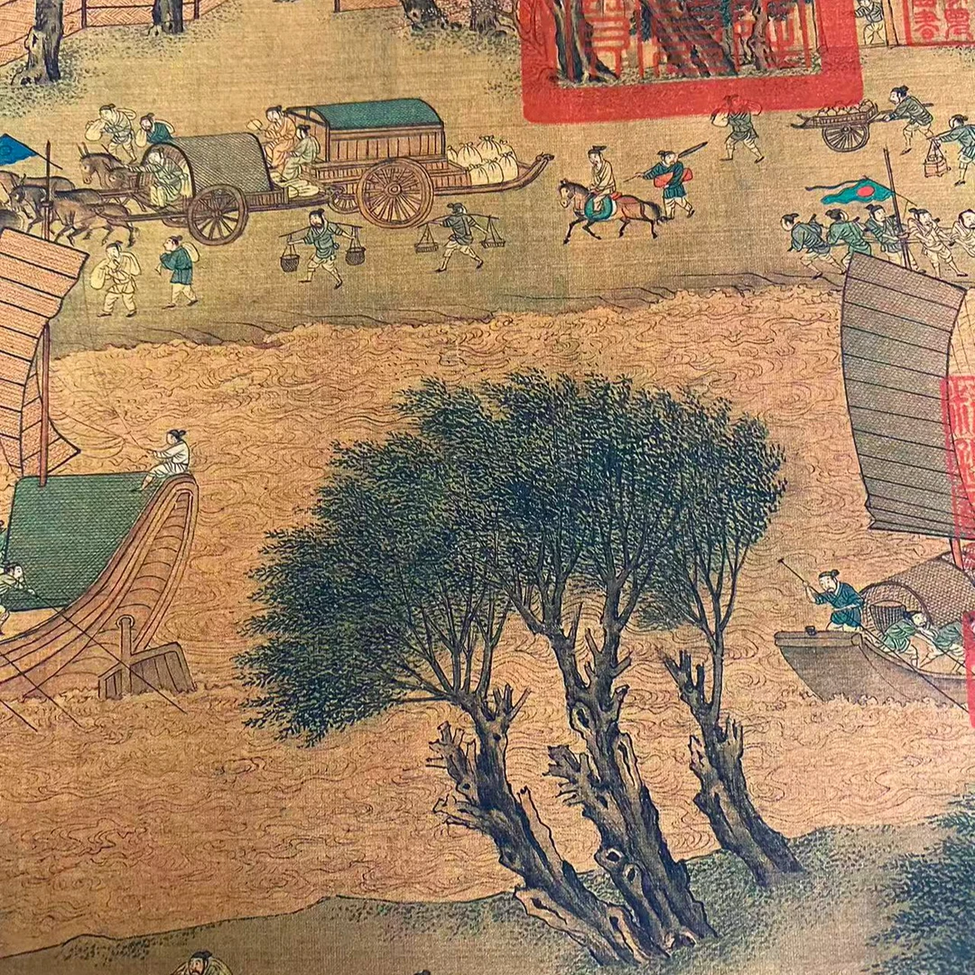 手卷清明装饰画一幅《日月旧戊臻选阁》