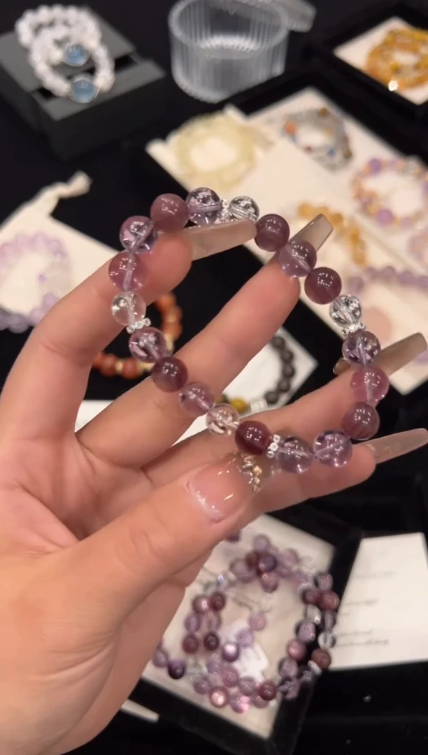 【闪购商品】水晶手链合金紫锂云母手链x908