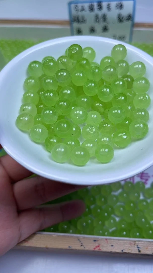 未镶嵌散珠玛瑙/玉髓B205 青提葡萄玛瑙8mm30个8.8元