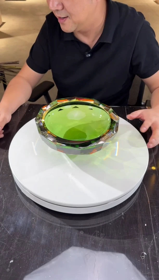 摆件CS0101009绿金色光之回声艺术果盘