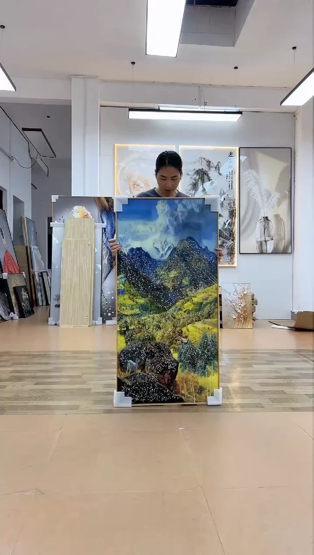 竖款60*120仿油画玄关挂画