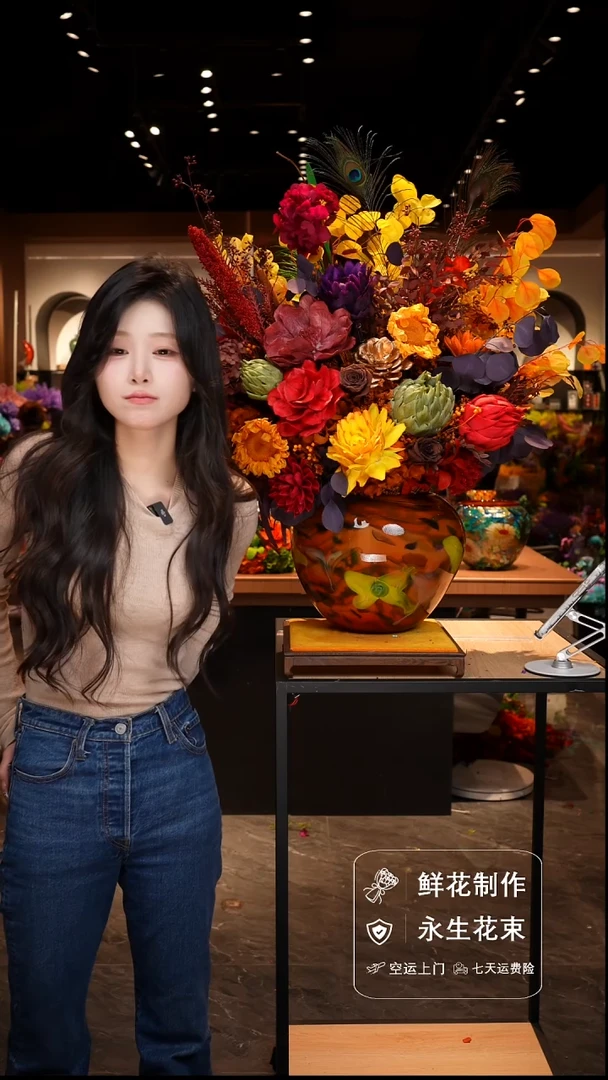 手工艺品琉璃手工花器花束空运包邮送货上门-以图片为准