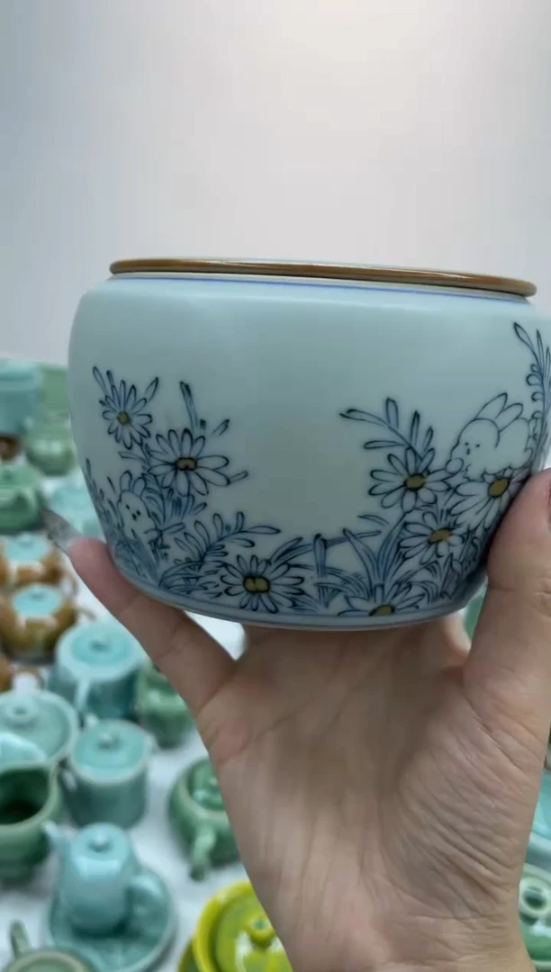手工彩绘  慧仙青瓷 龙泉青瓷大促