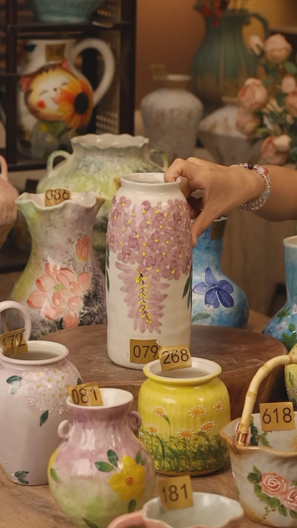 陶瓷079景德镇设计师手作花器摆件侘寂风