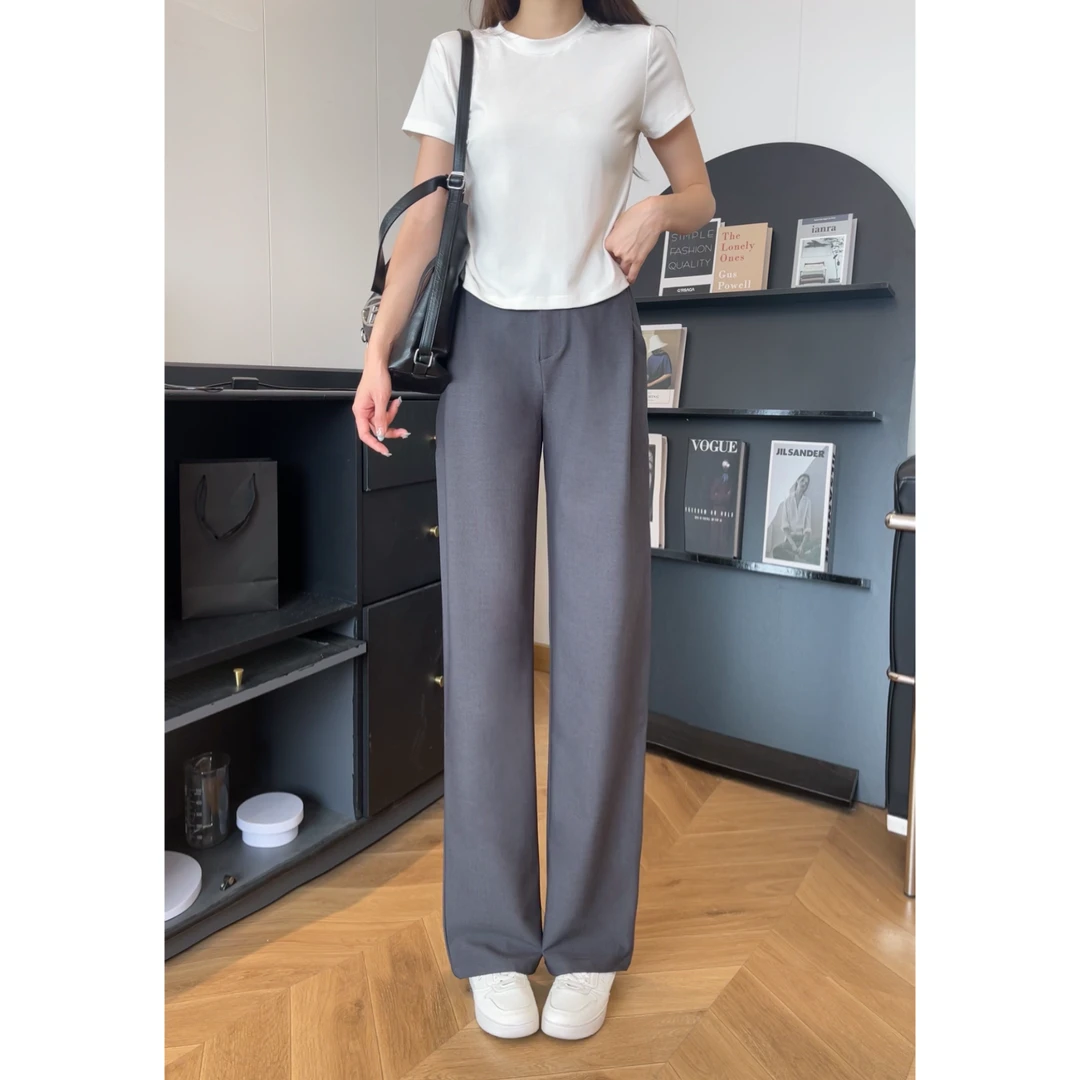 设计感西装裤女2025夏季新款宽松显瘦阔腿西装裤DMJ-K54362