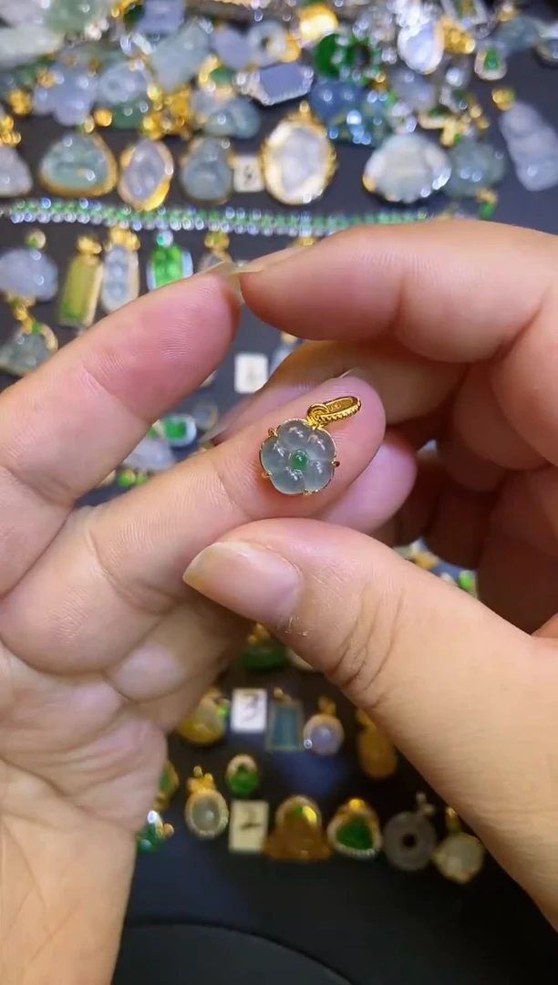 翡翠银S925镶嵌吊坠(不含链)1