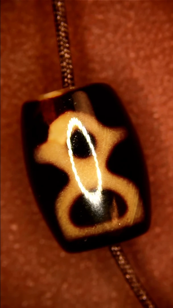 未镶嵌玛瑙/玉髓珠宝半成品放漏高货黑金财神天珠10*13