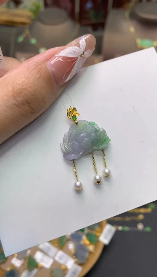 【闪购商品】翡翠颈饰18K金镶嵌净货11134