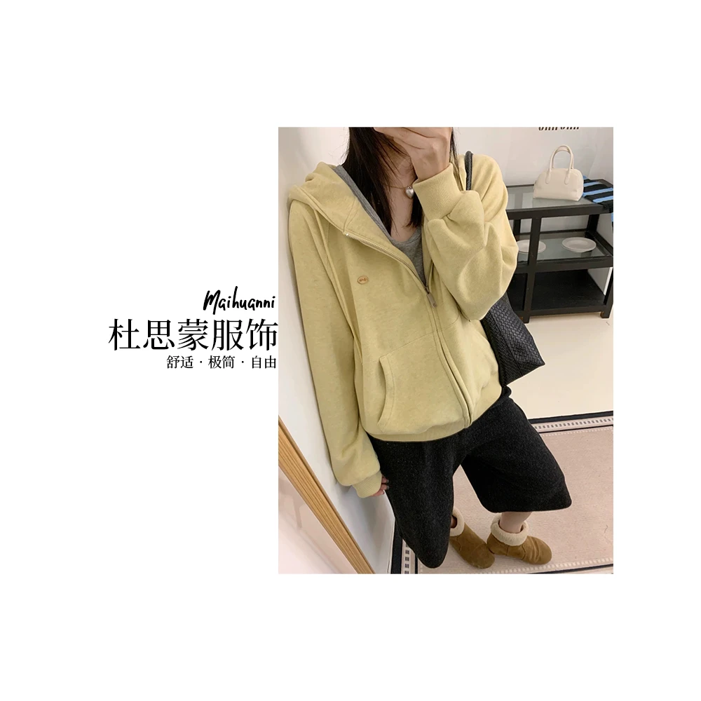 （杜思蒙服饰）T2530-T2531-“宝藏衣橱”韩系运动简约拉链外套裤套装