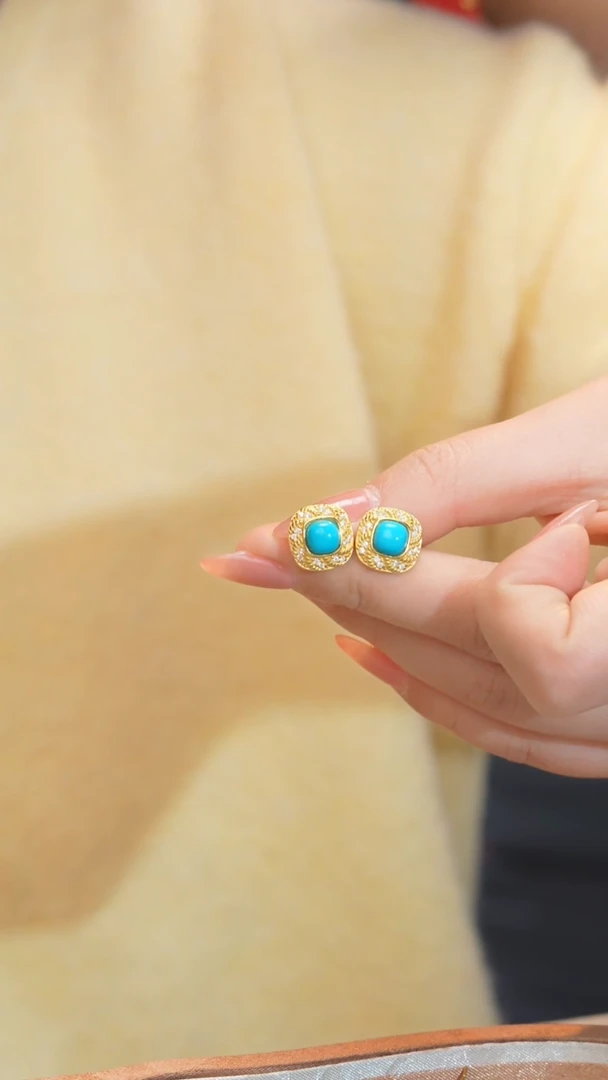 【闪购商品】绿松石耳饰未镶嵌多样性发@@N3171