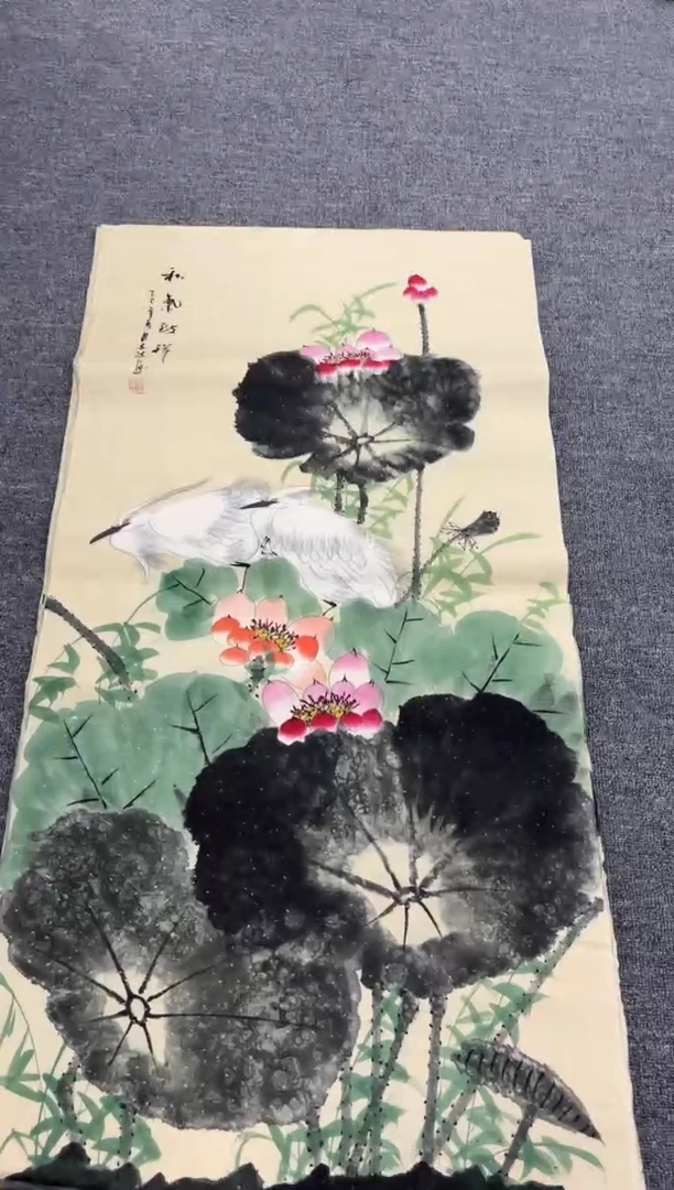 国画艺初美术馆精选链接--荷花白鹭